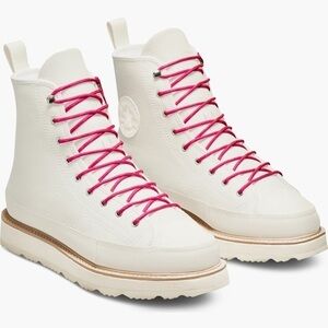 🆕Converse Chuck Taylor® Leather Crafted Boot White Pink Chunky Sole NIB $149